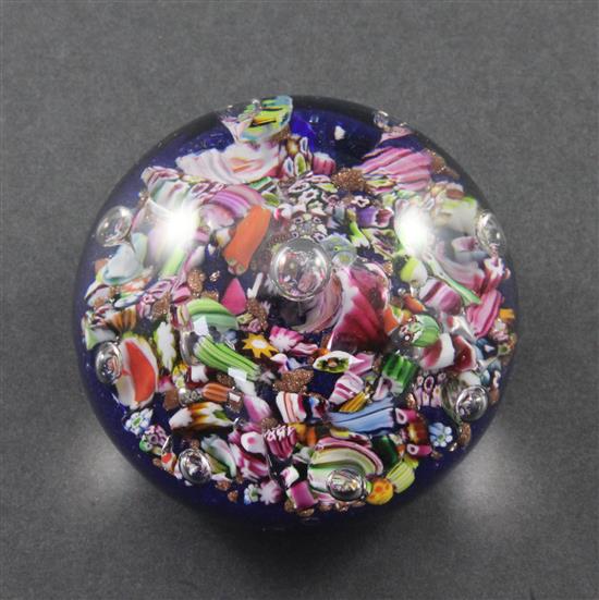 A scrambled glass paperweight, early 20th century, probably Murano, 8cm